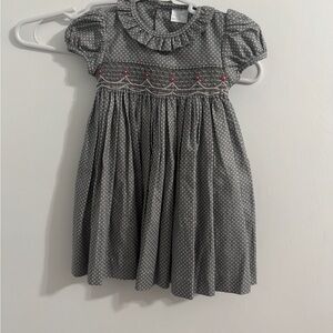 Edgehill Collection Gray Puff Sleeve Smocked Sundress